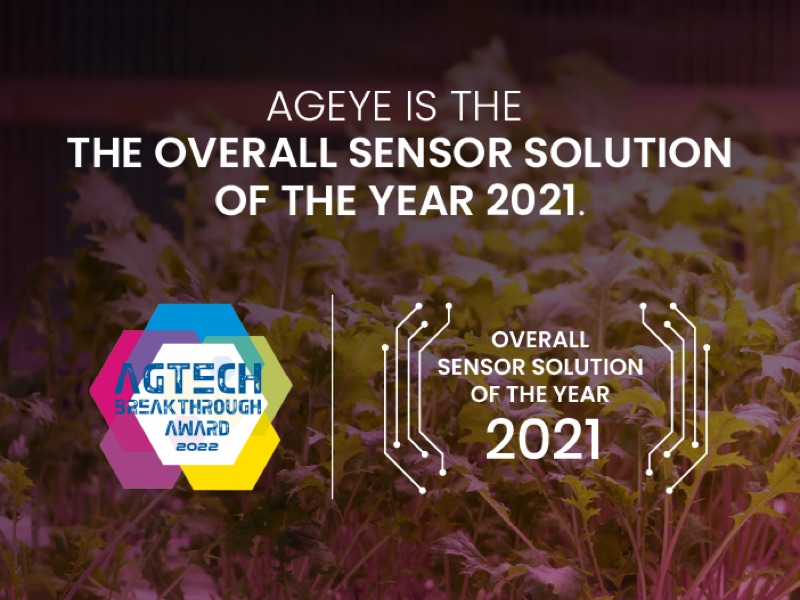 AGEYE Earns ‘Overall Sensor Solution of the Year’ Award in 2021 AgTech Breakthrough Awards Program